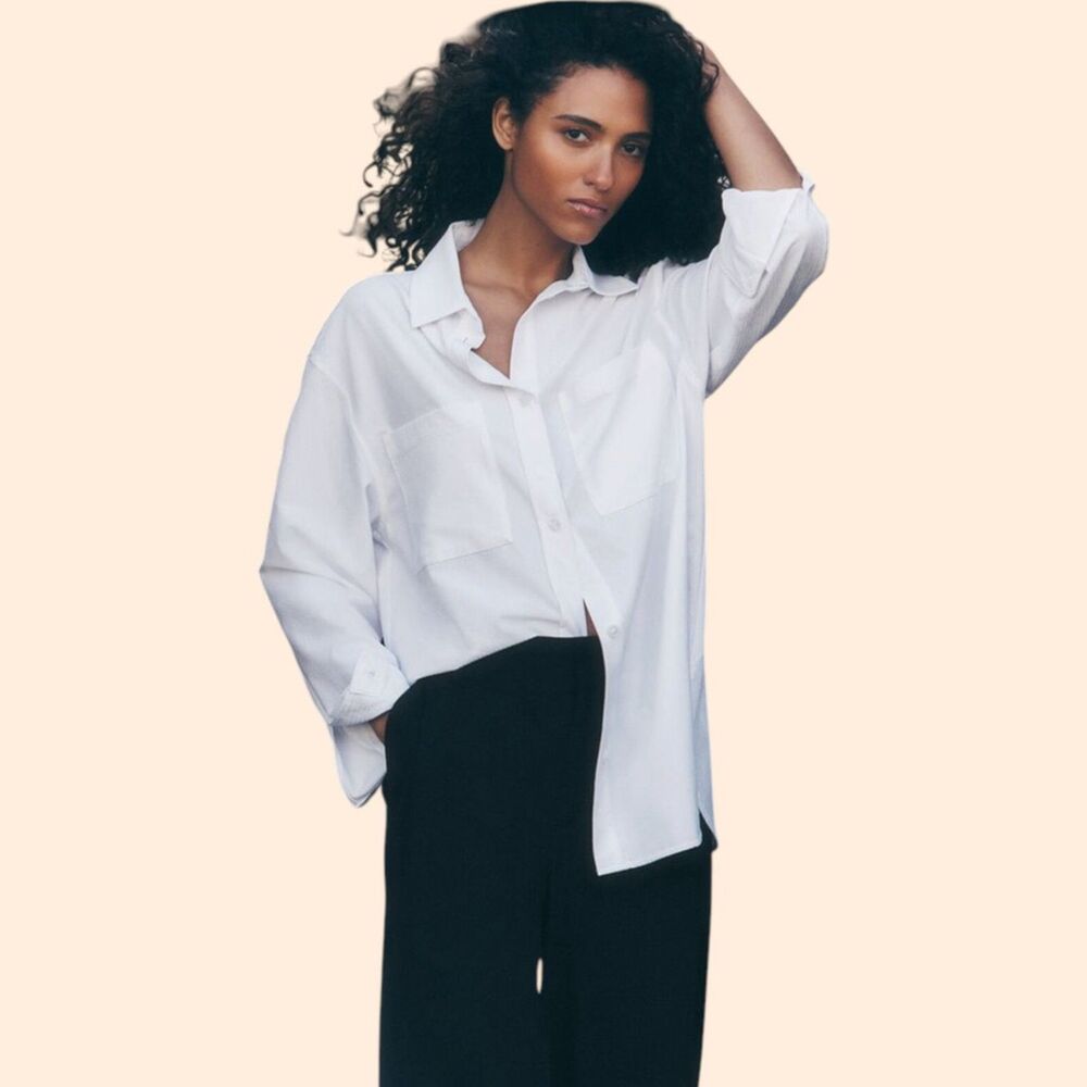 Alo Yoga Dreamscape White Button Down Shirt